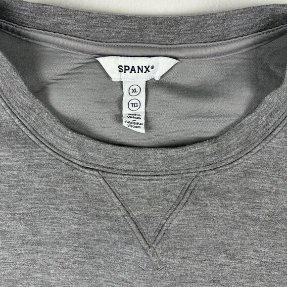 Spanx AirEssentials Long Crewneck Pullover Gray XL Sweatshirt Athleisure Cozy - Picture 3 of 11